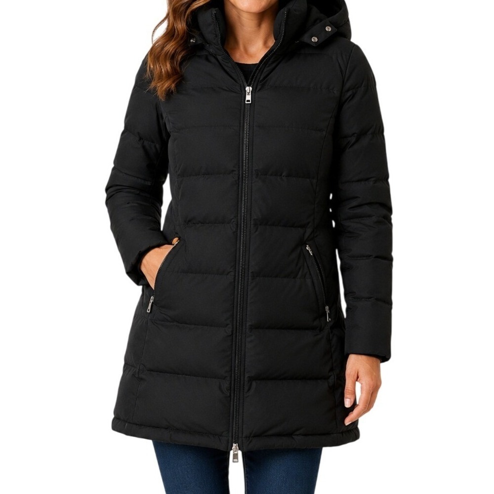WenVen Black Hooded Puffer Jacket Women's Medium